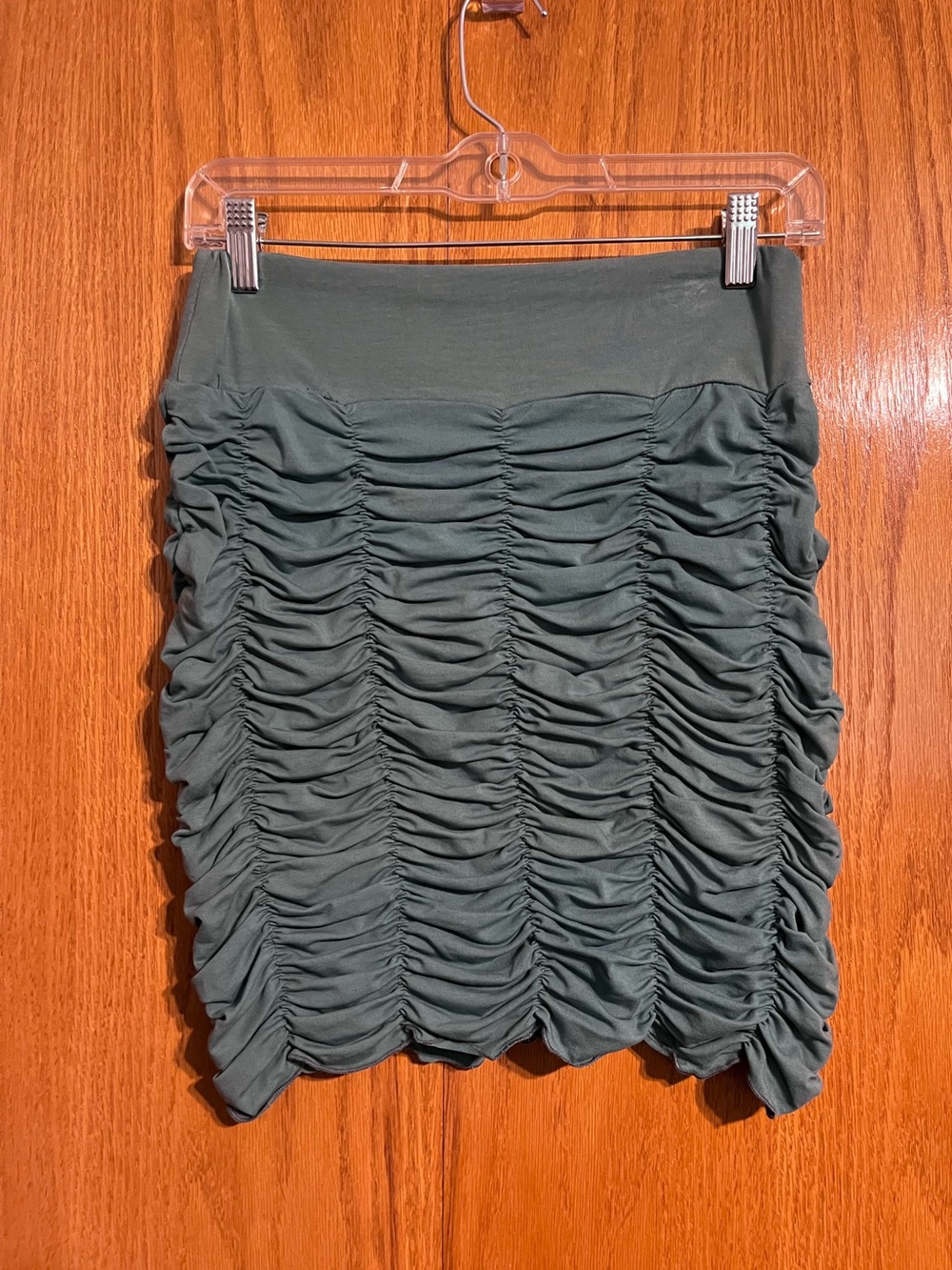 Jayli Light Blue Ruched Mini Skirt